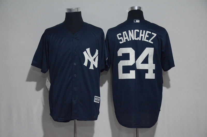 2017 MLB New York Yankees #24 Sanchez Blue Jerseys